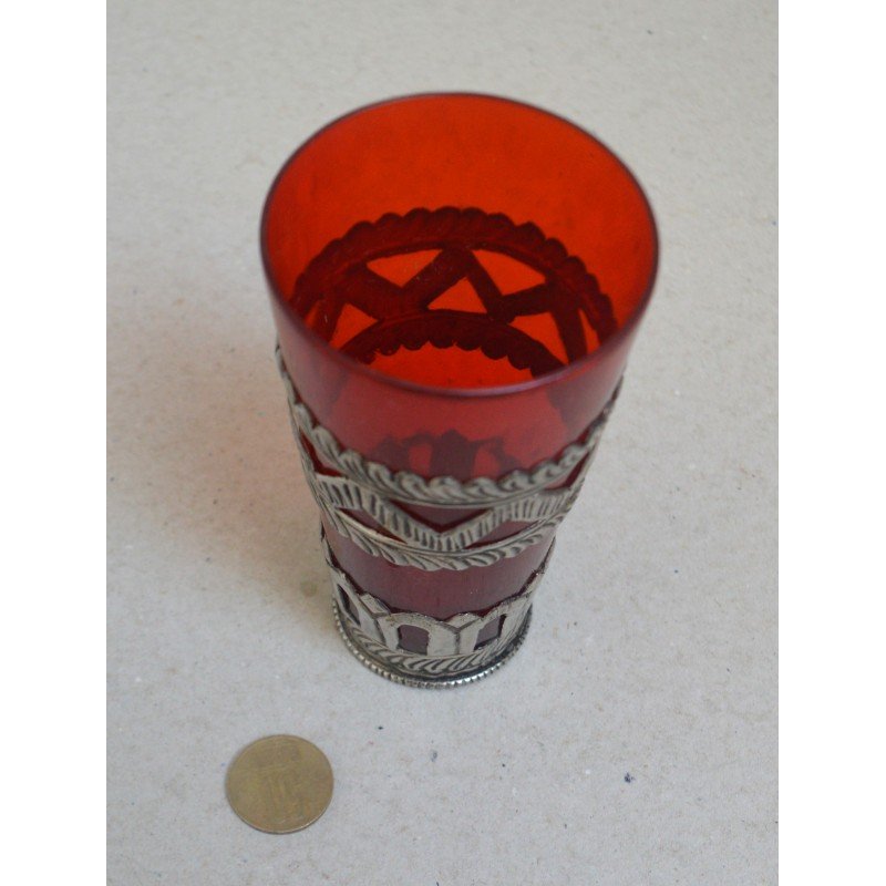 Antique Ruby Red East Asian glass