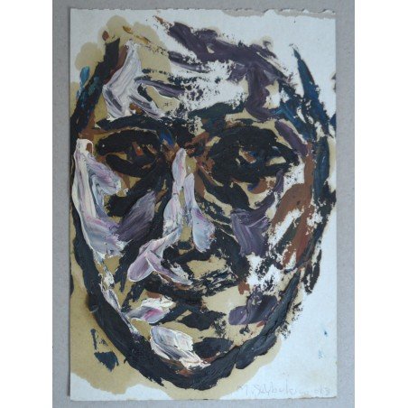 Mihai Sarbulescu, Self-portrait, oil on paper, 2018