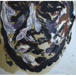 Mihai Sarbulescu, Self-portrait, oil on paper, 2018 2