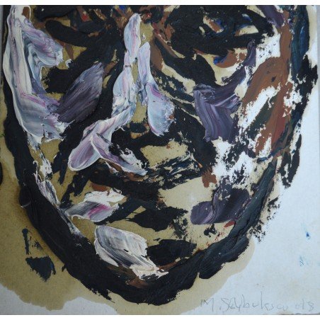 Mihai Sarbulescu, Self-portrait, oil on paper, 2018