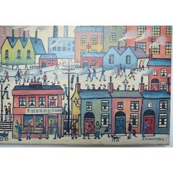 L S Lowry "Peisaj urban industrial" ulei pe panza copie sau pastisa