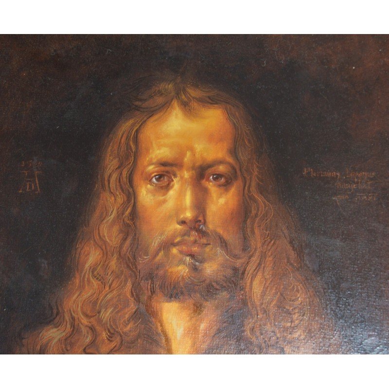 Albrecht Durer "Self-portrait" oil on canvas, copy