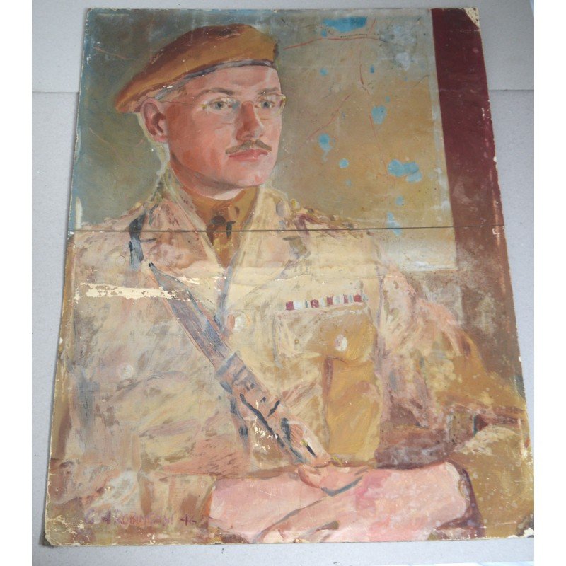 GH Robinson "Portrait" oil on canvas laid on...
