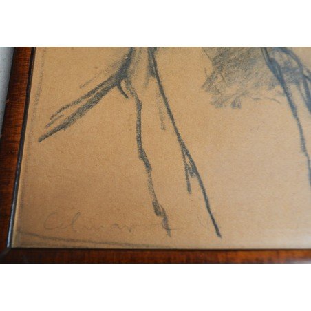 Vasile Celmare "Portrait of a Woman" drawing