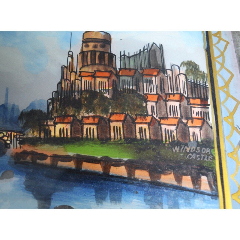 Windsor Castle, painting on glass, circa 1900