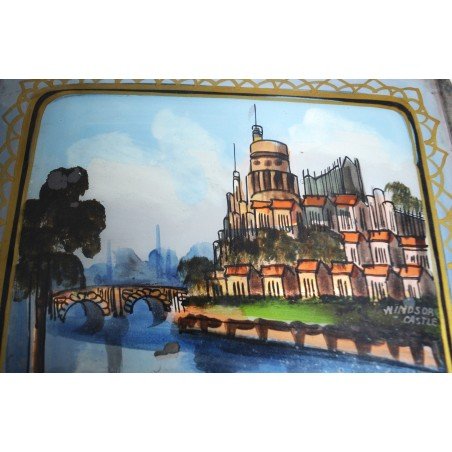 Windsor Castle, painting on glass, circa 1900
