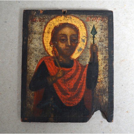 Sfantul Dimitrie icoana de lemn sec 18-19