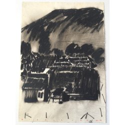 Ion Mihalache "Houses at Straja" mixed media, 2013
