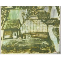 Ion Mihalache "Houses at Straja" mixed media, 2013 2