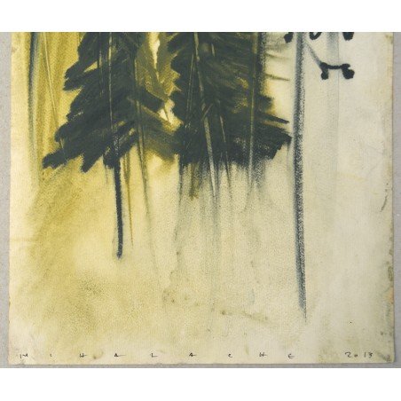 Ion Mihalache "Fir Trees at Straja" mixed media, 2013