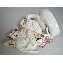 Sfantul Gheorghe omorand balaurul figurina de Staffordshire cca 1850-1880