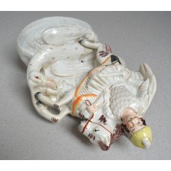 Sfantul Gheorghe omorand balaurul figurina de Staffordshire cca 1850-1880