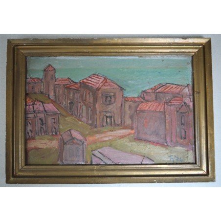 Ilie Boca "Italy" oil on board, 1974