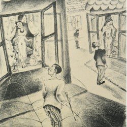 Alex Leon "Fete in vitrine" litografie 1935