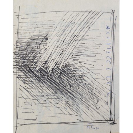 Mihai Rusu "Composition" ballpoint pen drawing