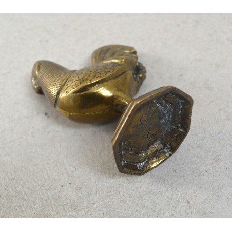 Miniature brass cockerel, circa 1900