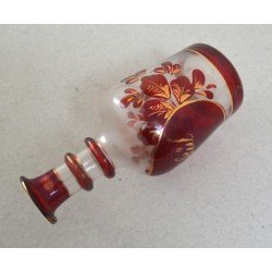 Vas de sticla cu dop stil Biedermeier sec 19