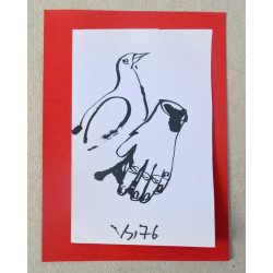Ilie Boca "Bird" ink drawing, 1976