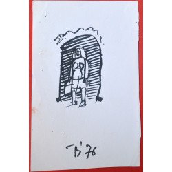Ilie Boca "Woman" ink drawing, 1976 2