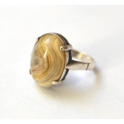 Antique silver ring with agate 2