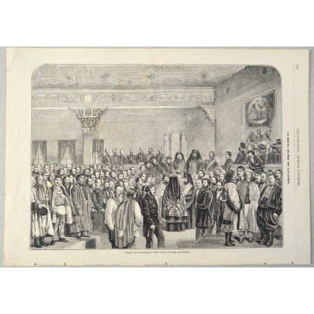 Original print, the Ad Hoc Divan of Wallachia, 1857