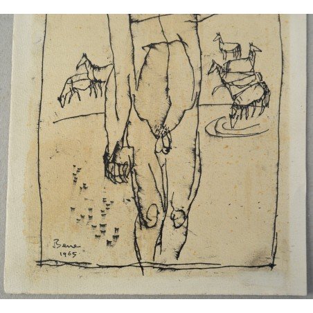 Jozsef Bene "Personaj" desen penita 1965