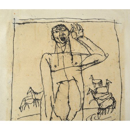 Jozsef Bene "Personaj" desen penita 1965