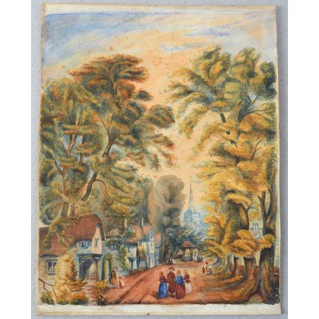 Antique landscape watercolour, circa 1850