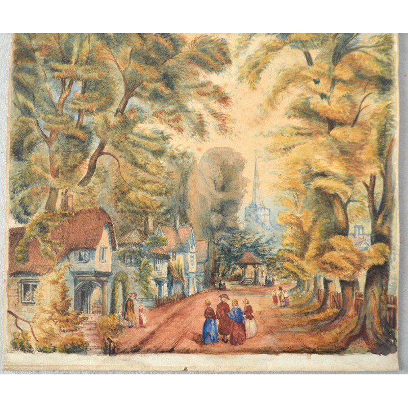 Antique landscape watercolour, circa 1850