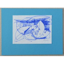 Mihai Rusu, abstract composition, ink drawing