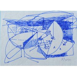 Mihai Rusu, abstract composition, ink drawing 2