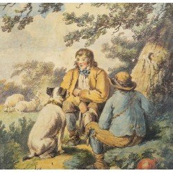 "Studies for drawing" penita si acuarela dupa George Morland