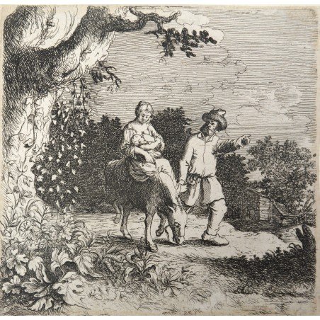 Willem Basse "The Flight into Egypt" engraving, 1628-1648