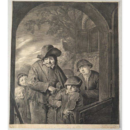 Adriaen van Ostade "Musicians" engraving, 1640-1660