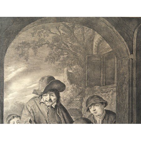 Adriaen van Ostade "Musicians" engraving, 1640-1660