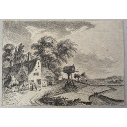 Franz Edmund Weirotter "Farm with a Barn" antique...