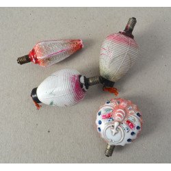 4 ornamental Christmas tree bulbs, Japan, circa 1940