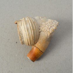 Veche pipa spuma de mare cap de barbat cu turban sec 19