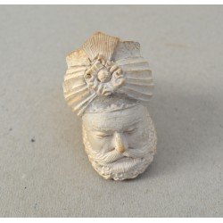 Veche pipa spuma de mare cap de barbat cu turban sec 19