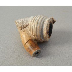 Veche pipa spuma de mare cap de barbat cu turban sec 19