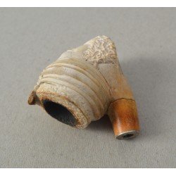 Veche pipa spuma de mare cap de barbat cu turban sec 19