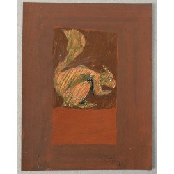 Ilie Boca "Squirrel" mixed media, 1974