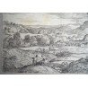 Giovanni Francesco Grimaldi "Peisaj" gravura veche 1630-1680