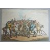 Thomas Rowlandson "The Betting Post" gravura veche sec 19