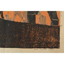 Eva Cerbu "Workers" woodcut 2