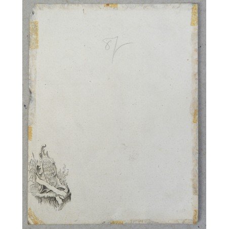 Frans van Mieris "The Card Player" antique engraving, 1777