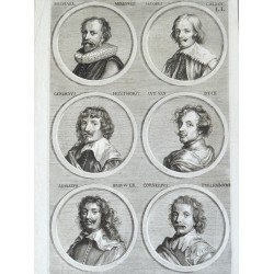 Jacob von Sandrart "Portrete de pictori" gravura veche cca 1683