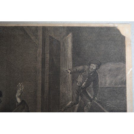 Gerard Ter Borch "Soldiers Brawling" antique engraving, 1640-1680