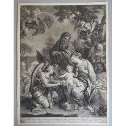 Giuseppe Bartolommeo Chiari "Fuga in Egipt" mezzotinta 1707