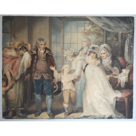 Robert Mitchell Meadows "The Child Restored" engraving, 1798